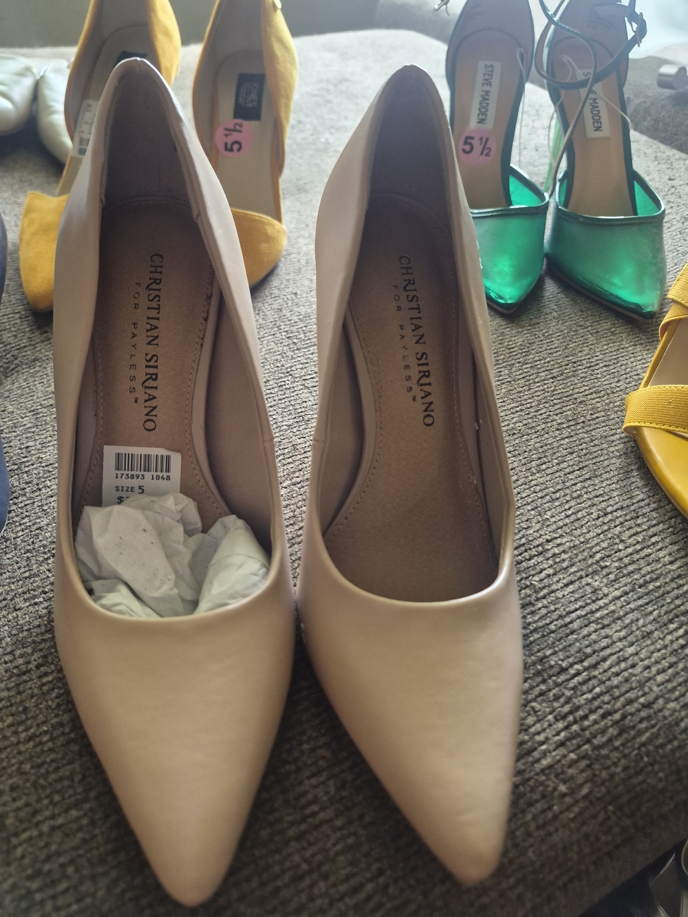 Christian Siriano Blush Beige Pointed-Toe Pumps
